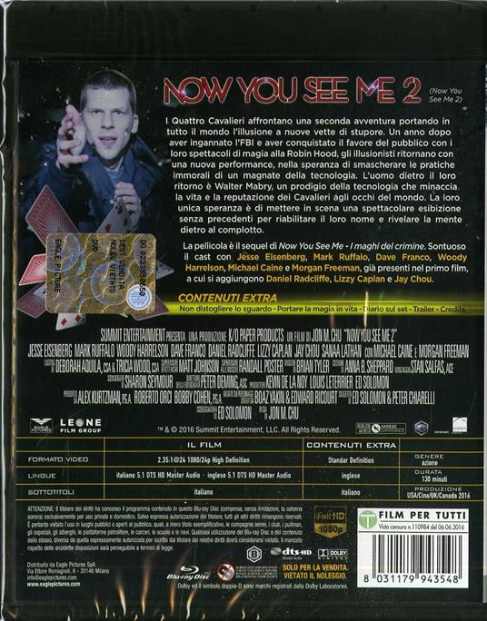 Now You See Me 2 (Blu-ray) di Jon M. Chu - Blu-ray - 2