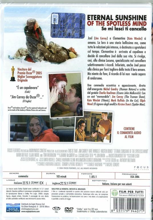 Se mi lasci ti cancello (DVD) di Michel Gondry - DVD - 2