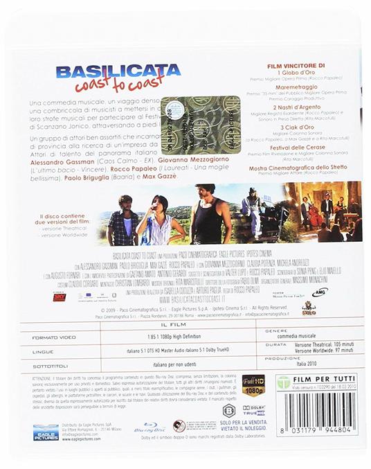 Basilicata Coast to Coast (Blu-ray) di Rocco Papaleo - Blu-ray - 2