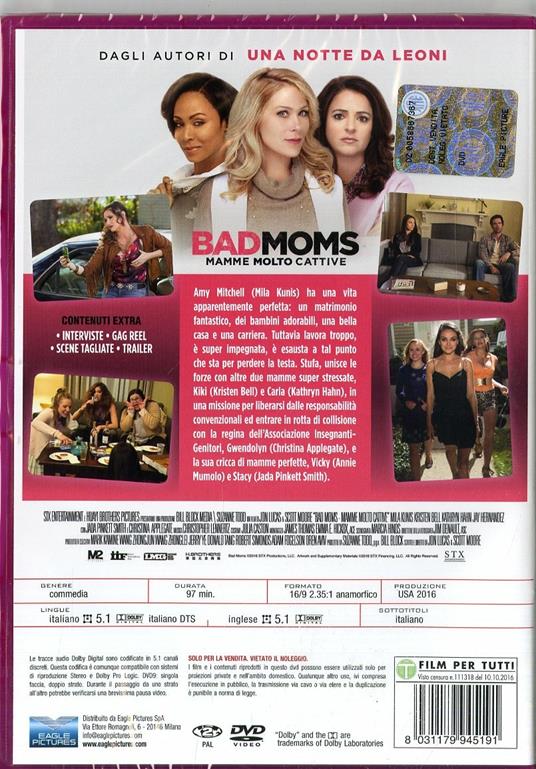 Bad Moms. Mamme molto cattive di Jon Lucas,Scott Moore - DVD - 2