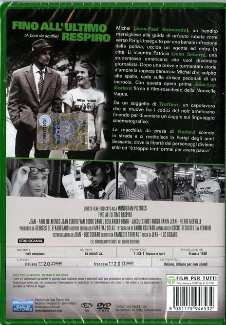 Fino all'ultimo respiro (DVD) di Jean-Luc Godard - DVD - 2