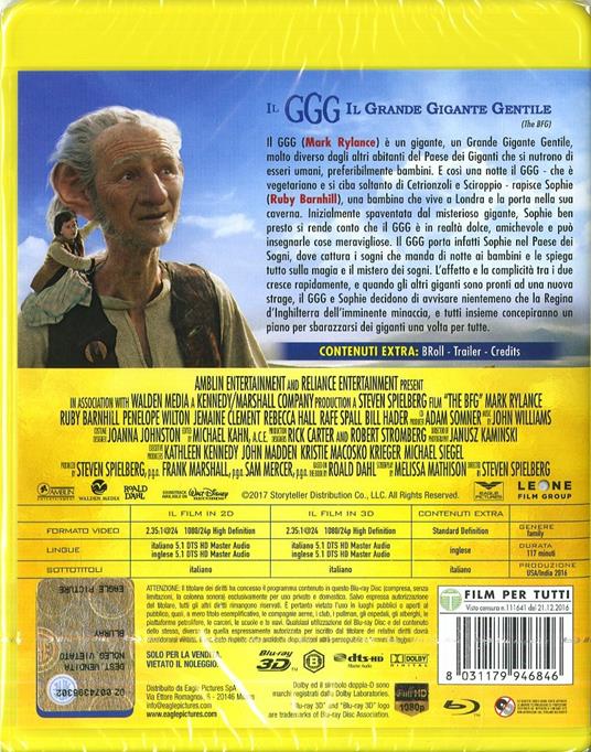 Il GGG. Il Grande Gigante Gentile. Edizione speciale (Blu-ray + Blu-ray 3D) di Steven Spielberg - 2