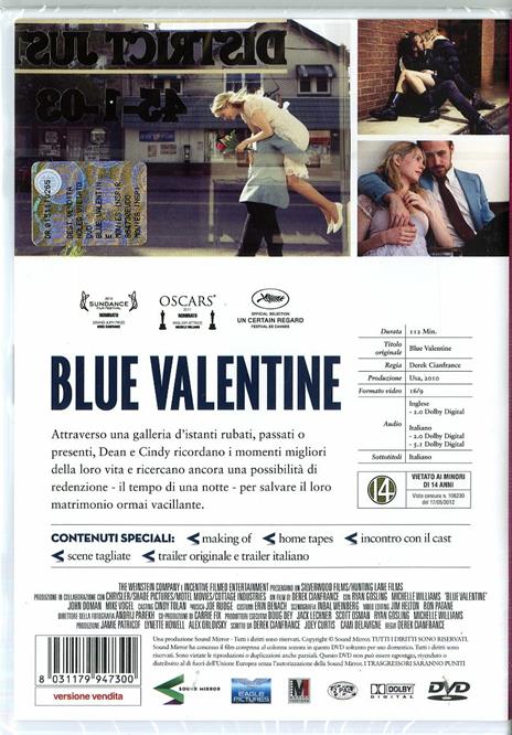 Blue Valentine (DVD) di Derek Cianfrance - DVD - 2