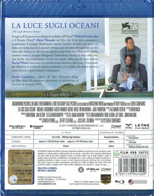 La luce sugli oceani (Blu-ray) di Derek Cianfrance - Blu-ray - 2