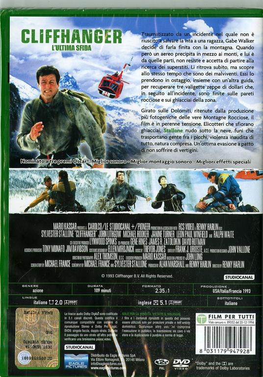 Cliffhanger. L'ultima sfida (DVD) di Renny Harlin - DVD - 2