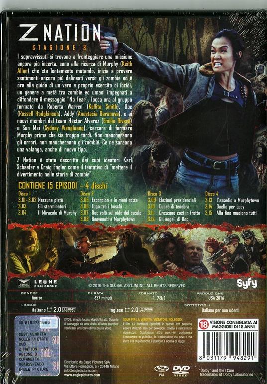Z Nation. Stagione 3. Serie TV ita (DVD) di John Hyams,Dan Merchant,Abram Cox - DVD - 2