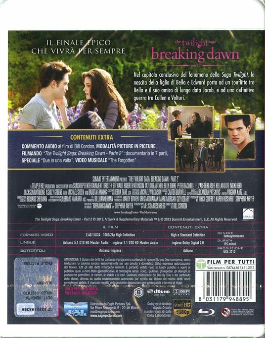 Breaking Dawn. Parte 2. The Twilight Saga (Blu-ray) di Bill Condon - Blu-ray - 2
