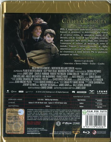 Civiltà perduta (Blu-ray) di James Gray - Blu-ray - 2