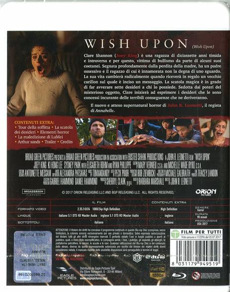 Wish Upon. Special Edition (Blu-ray) di John R. Leonetti - Blu-ray - 2