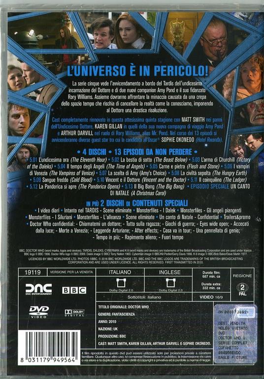 Doctor Who. Stagione 5. Serie TV ita - New Edition (DVD) di Adam Smith,Andrew Gunn,Jonny Campbell - DVD - 2