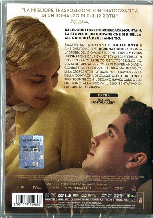 Indignazione (DVD) di James Schamus - DVD - 2