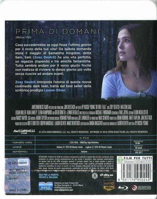 Prima di domani (Blu-ray) di Ry Russo-Young - Blu-ray - 2