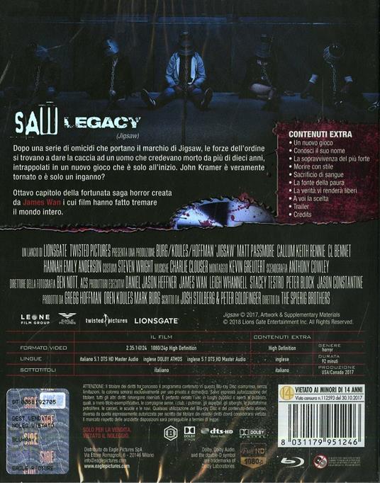 Saw. Legacy (Blu-ray) di Michael Spierig,Peter Spierig - Blu-ray - 3