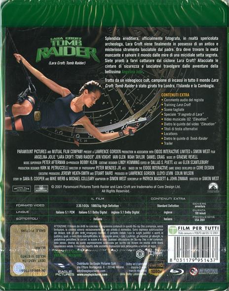 Lara Croft. Tomb Raider (Blu-ray) di Simon West - Blu-ray - 2
