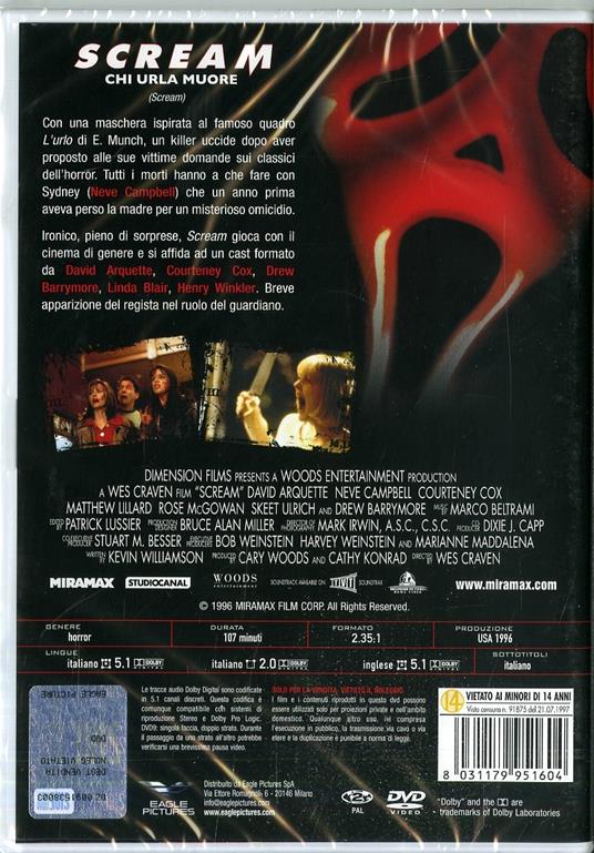 Scream. Special Edition (DVD) di Wes Craven - DVD - 2