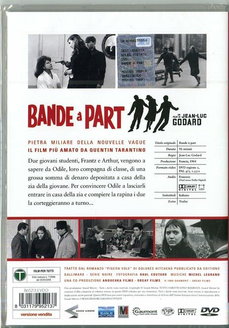 Bande à Part. Edizone rimasterizzata (DVD) di Jean-Luc Godard - DVD - 2