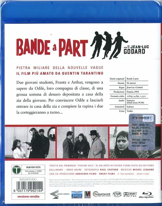 Bande à Part. Edizone rimasterizzata (Blu-ray) di Jean-Luc Godard - Blu-ray - 2