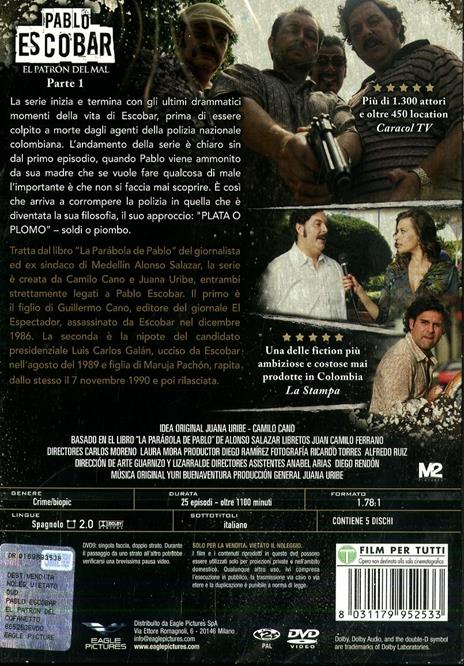 Pablo Escobar. El Patrón del Mal. Parte 1 (5 DVD) di Carlos Moreno,Laura Mora - DVD - 2