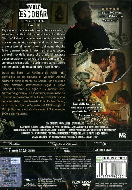 Pablo Escobar. El Patrón del Mal. Parte 3 (5 DVD) di Carlos Moreno,Laura Mora - DVD - 2