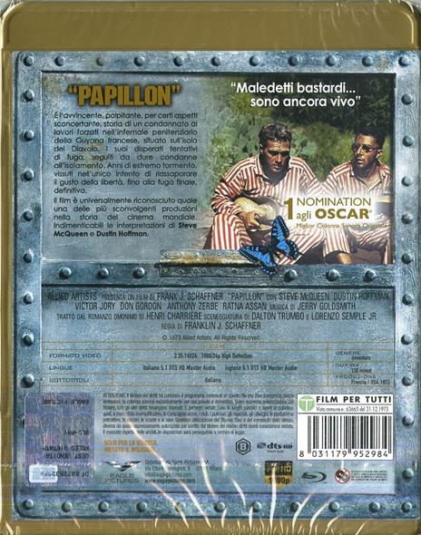 Papillon (Blu-ray) di Franklin J. Schaffner - Blu-ray - 2