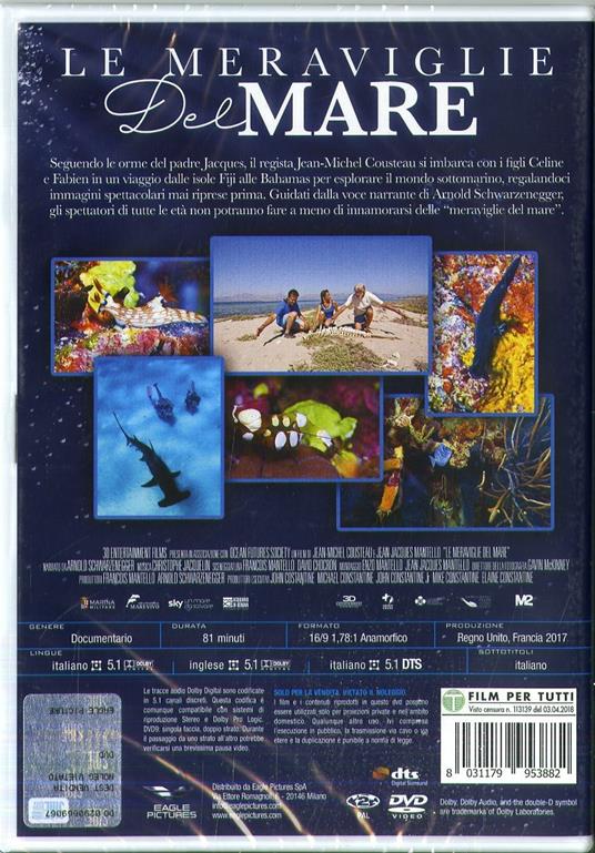 Le meraviglie del mare (DVD) di Jean-Michel Cousteau,Jean-Jacques Mantello - DVD - 2