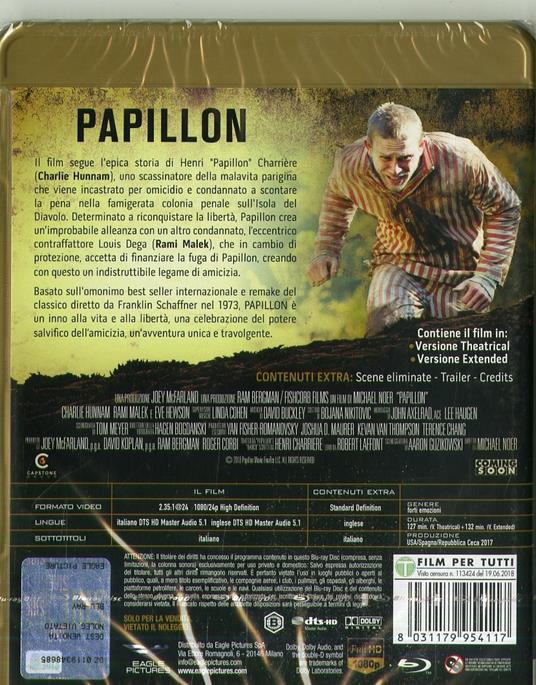 Papillon (2018) (Blu-ray) di Michael Noer - Blu-ray - 2