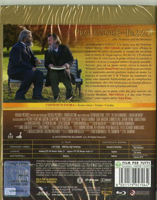 Il professore e il pazzo (Blu-ray) di P. B. Shemran - DVD + Blu-ray - 2