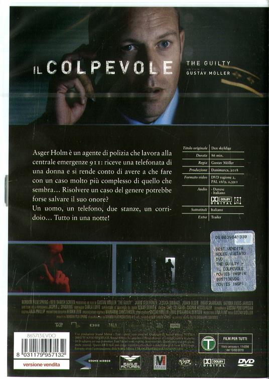 Il colpevole. The Guilty (DVD) di Gustav Möller - DVD - 2