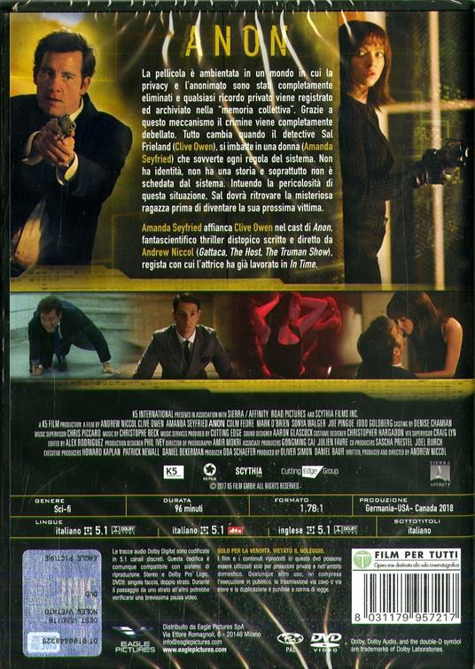 Anon (DVD) di Andrew Niccol - DVD - 2