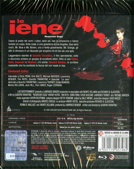 Le iene. Ricetta (DVD + Blu-ray) di Quentin Tarantino - DVD + Blu-ray - 2