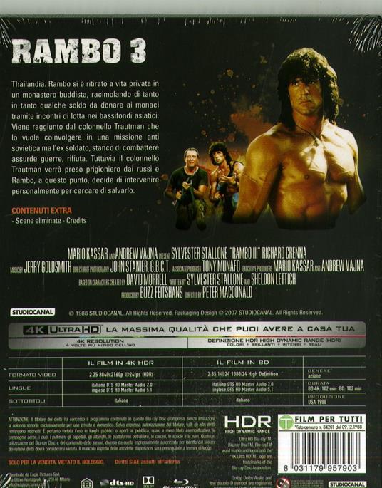 Rambo III (Blu-ray + Blu-ray 4K Ultra HD) di Peter MacDonald - Blu-ray + Blu-ray Ultra HD 4K - 2