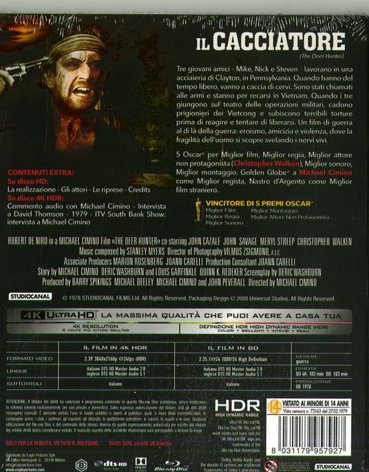 Il cacciatore. (Blu-ray + Blu-ray 4K Ultra HD) di Michael Cimino - Blu-ray + Blu-ray Ultra HD 4K - 2