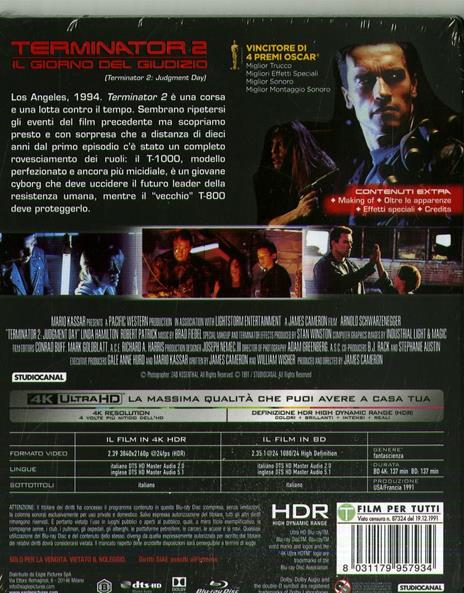 Terminator 2. Il giorno del giudizio (Blu-ray + Blu-ray 4K Ultra HD) di James Cameron - Blu-ray + Blu-ray Ultra HD 4K - 2