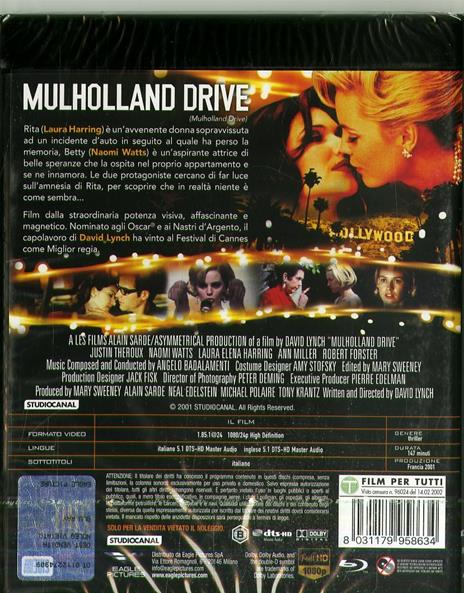 Mulholland Drive (DVD + Blu-ray) di David Lynch - DVD + Blu-ray - 2