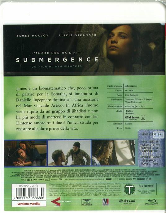 Submergence (Blu-ray) di Wim Wenders - Blu-ray - 2