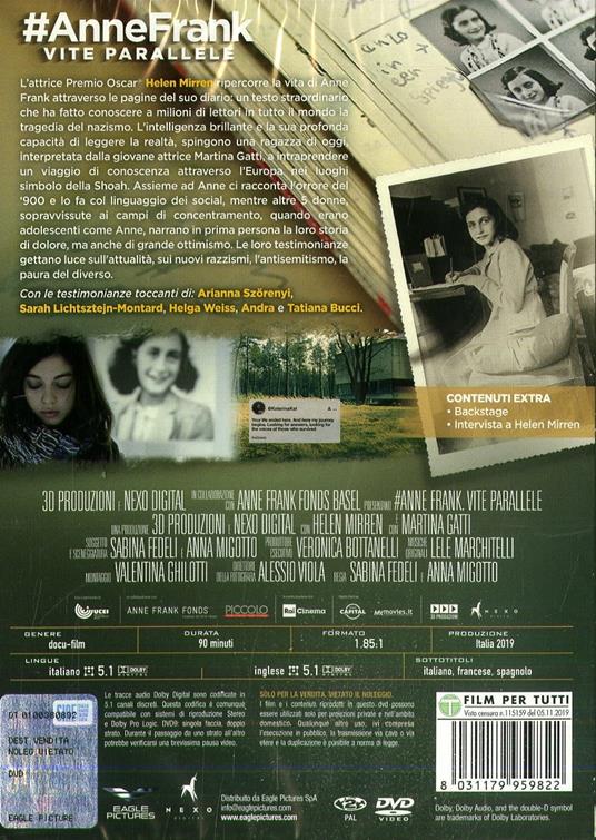 #Anne Frank. Vite parallele. Special Edition con Booklet (DVD) di Sabina Fedeli,Anna Migotto - DVD - 2