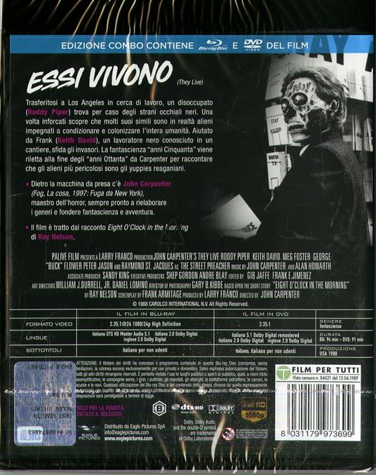 Essi vivono (Blu-ray + DVD) di John Carpenter - DVD + Blu-ray - 2