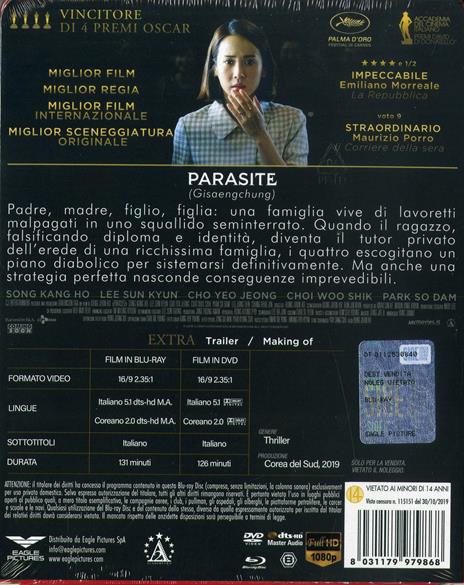 Parasite. Con Steelbook (DVD + Blu-ray) di Bong Joon Ho - DVD + Blu-ray - 2