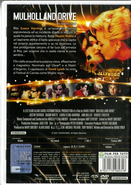 Mulholland Drive (DVD con calendario 2021) di David Lynch - DVD - 2