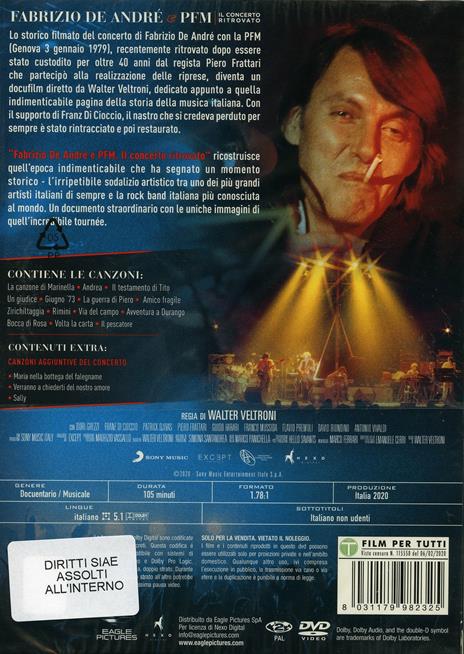 Fabrizio De Andrè & PFM. Il concerto ritrovato (DVD) di Walter Veltroni - DVD - 2