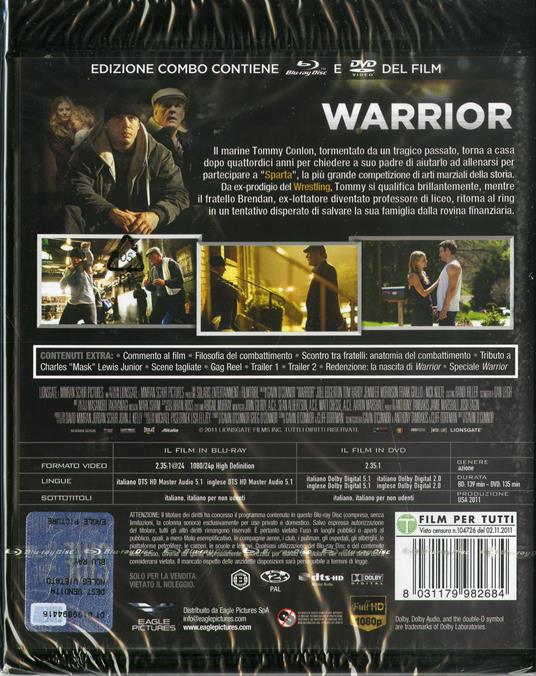 Warrior. Con calendario 2021 (DVD + Blu-ray) di Gavin O'Connor - DVD + Blu-ray - 2