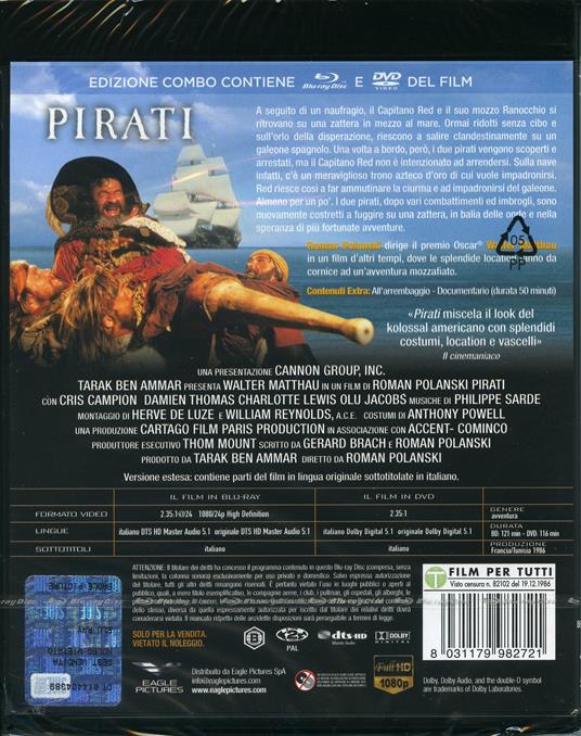 Pirati. Con calendario 2021 (DVD + Blu-ray) di Roman Polanski - DVD + Blu-ray - 2