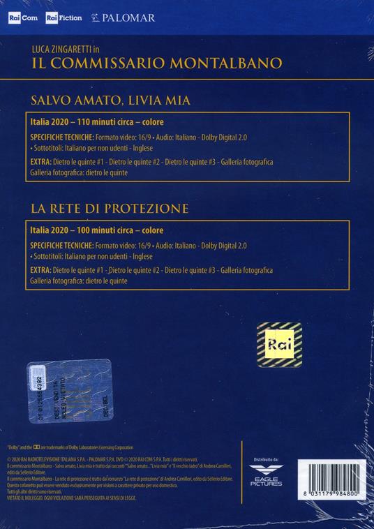 Il commissario Montalbano vol.11. Stagione 2020. La rete di protezione -  Salvo amato, Livia mia (DVD) di Luca Zingaretti,Alberto Sironi - DVD - 2