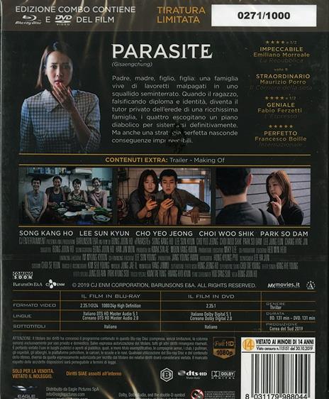 Parasite (DVD + Blu-ray) di Bong Joon Ho - DVD + Blu-ray - 2