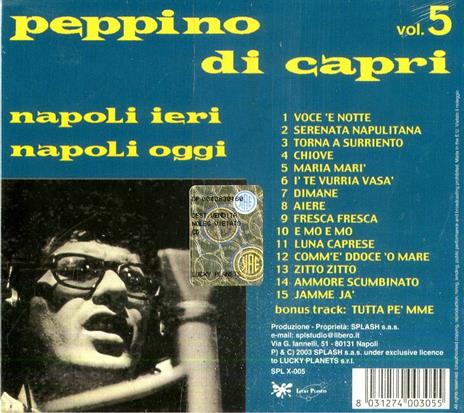 Napoli ieri Napoli oggi vol.5 - CD Audio di Peppino Di Capri - 2