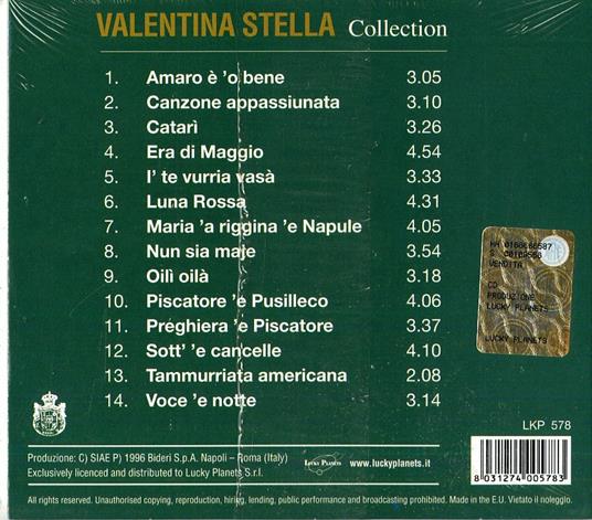 Amaro è 'o bene. Collection - CD Audio di Valentina Stella - 2
