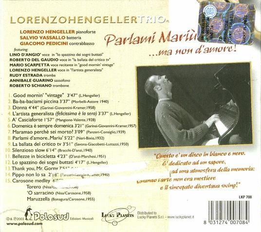 Parlami Mariù ma non d'amore - CD Audio di Lorenzo Hengeller - 2