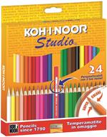 Pastelli Studio Basic Koh-I-Noor. Confezione 24 matite colorate. Con temperamatite