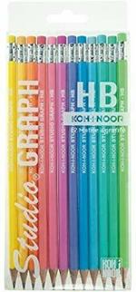 Matite Koh-I-Noor Astuccio da 12, grafite HB con gommino Colori Pastllo