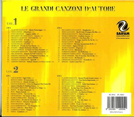 Le grandi canzoni d'autore - CD Audio - 2